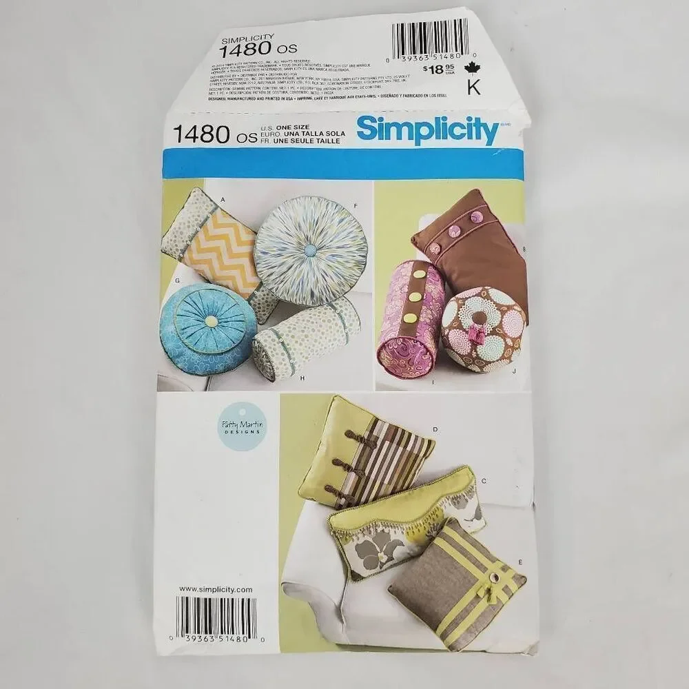 Simplicity 1480 Pattern, Sewing, Pillows, Throw Pillow